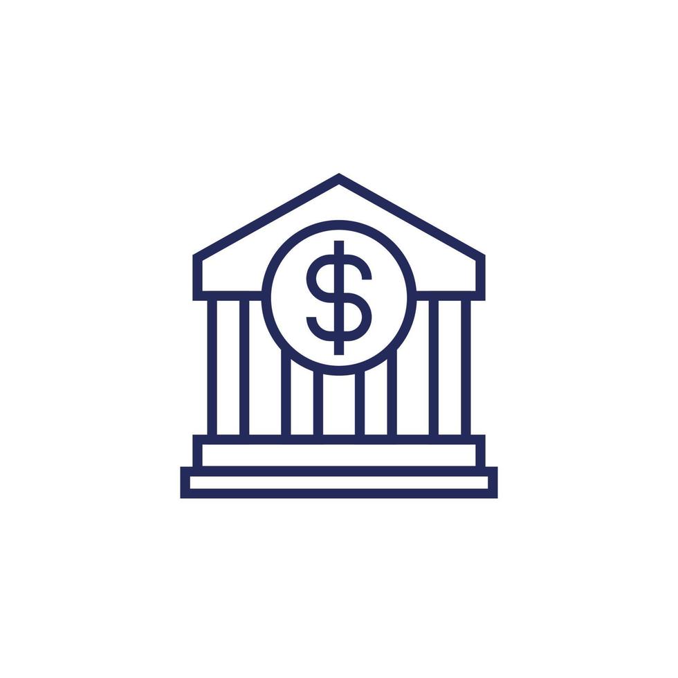 bank byggnad linje ikon, vektor