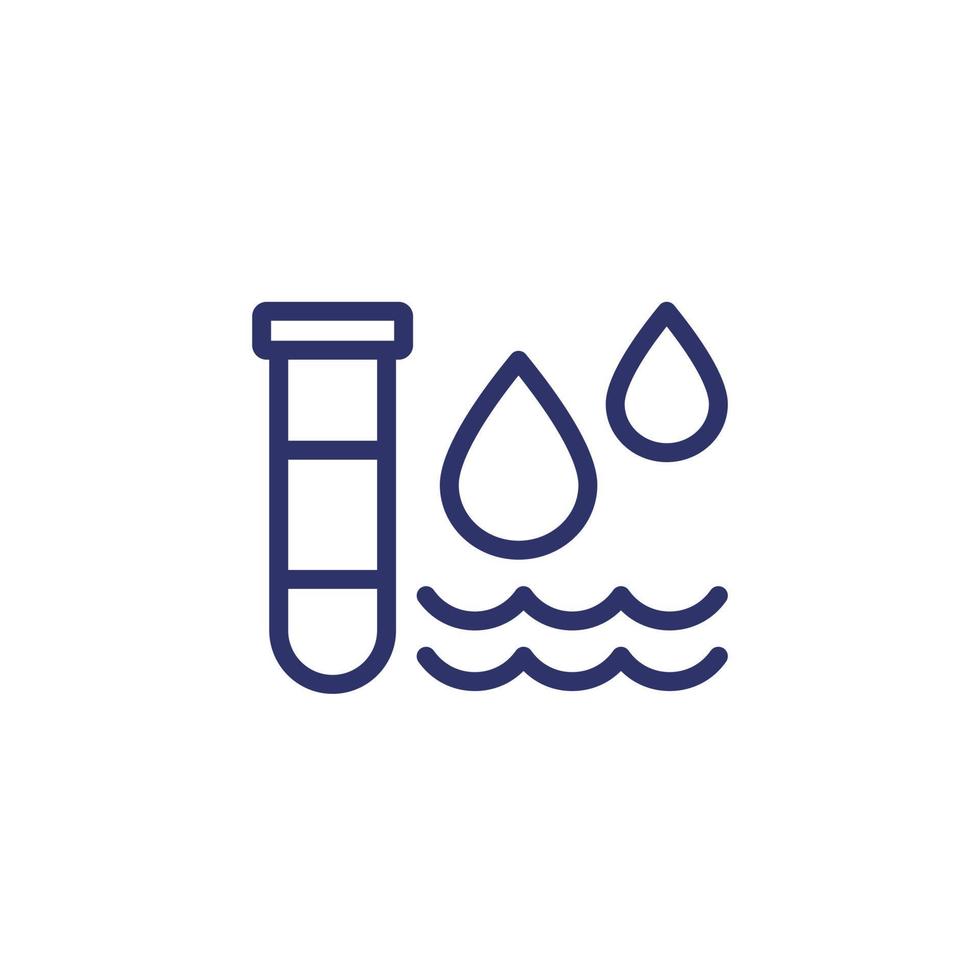 Symbol für Wassertests, Linienvektor vektor