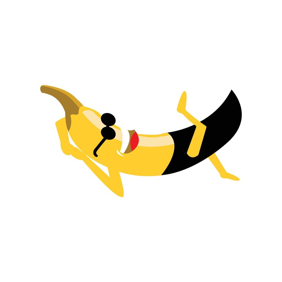 Bild des schlafenden Bananenmaskottchens vektor