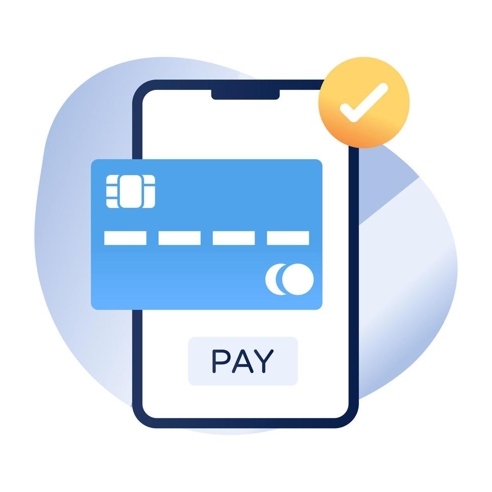 en perfekt ikon för mobilkortbetalning vektor