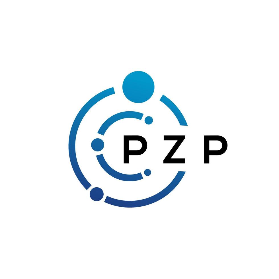 pzp-Buchstaben-Technologie-Logo-Design auf weißem Hintergrund. pzp kreative Initialen schreiben es Logo-Konzept. pzp Briefgestaltung. vektor