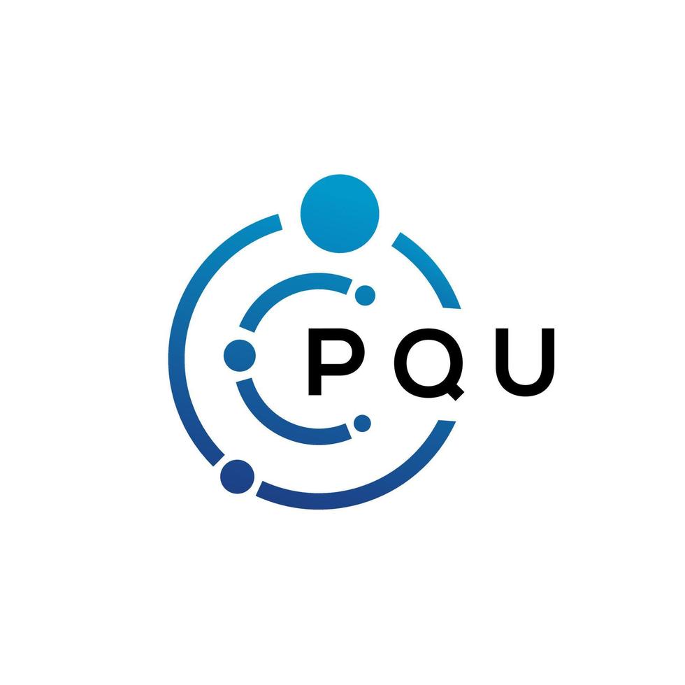 pqu-Buchstaben-Technologie-Logo-Design auf weißem Hintergrund. pqu kreative Initialen schreiben es Logo-Konzept. pq Briefgestaltung. vektor