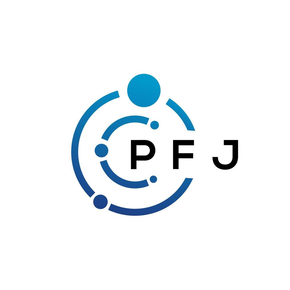 pfj-Buchstaben-Technologie-Logo-Design auf weißem Hintergrund. pfj kreative Initialen schreiben es Logokonzept. pfj Briefgestaltung. vektor