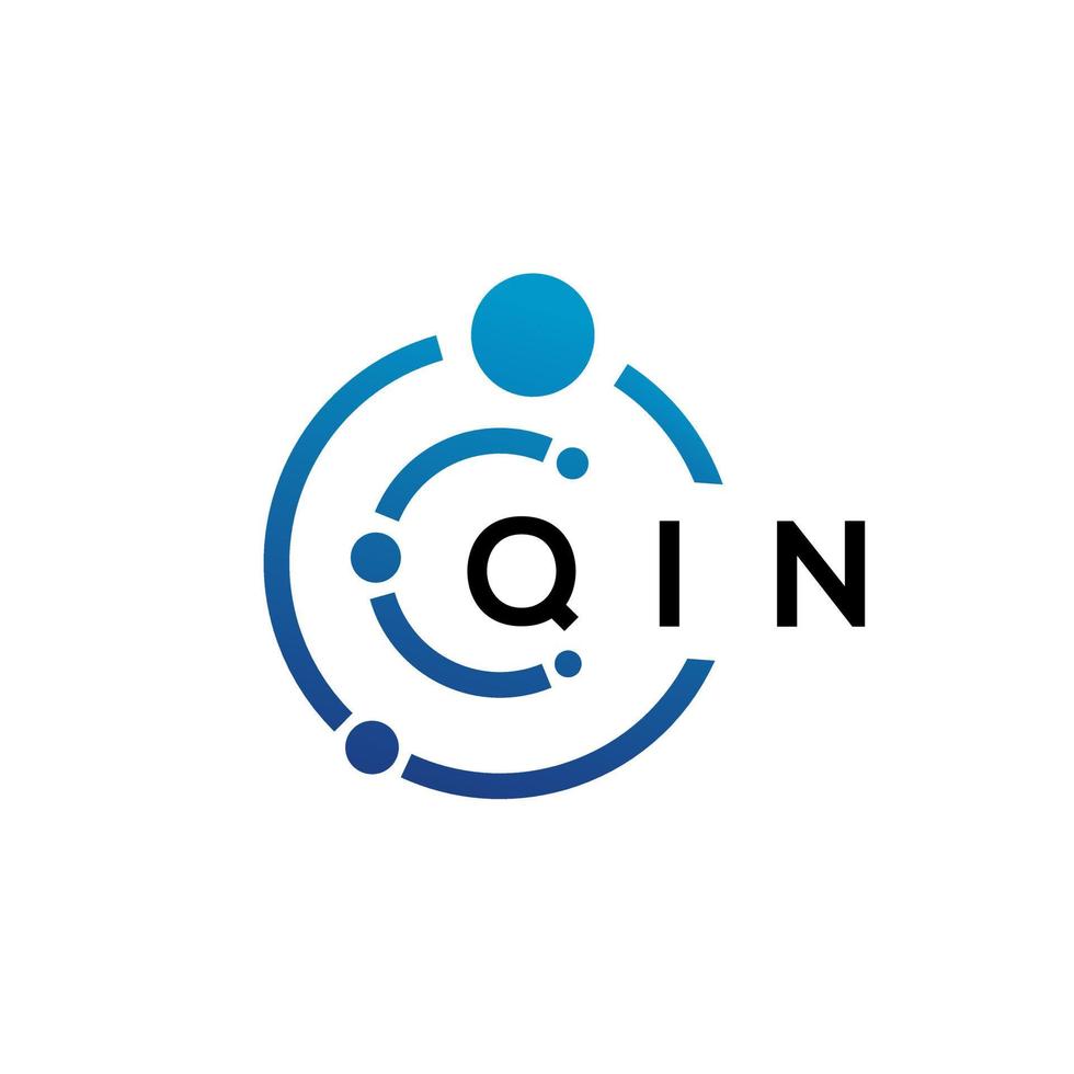 Qin-Brief-Technologie-Logo-Design auf weißem Hintergrund. Qin kreative Initialen schreiben es Logo-Konzept. Qin-Buchstaben-Design. vektor