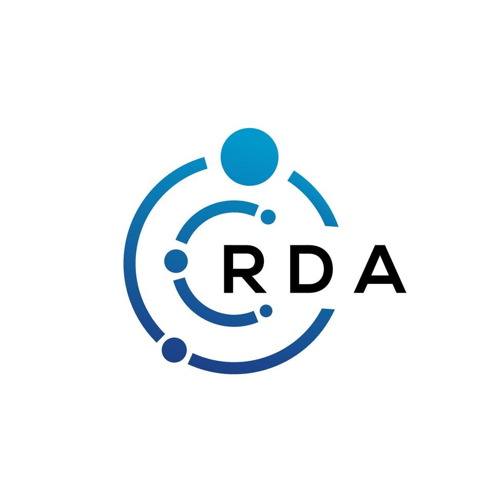 RDA-Brief-Technologie-Logo-Design auf weißem Hintergrund. rda kreative initialen schreiben es logokonzept. rda Briefgestaltung. vektor