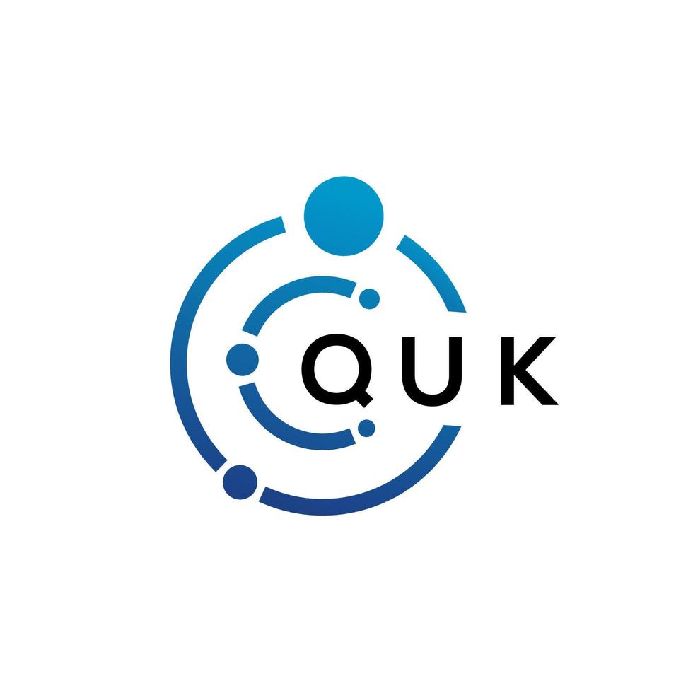 quk-Buchstaben-Technologie-Logo-Design auf weißem Hintergrund. quk kreative Initialen schreiben es Logo-Konzept. quk Briefgestaltung. vektor