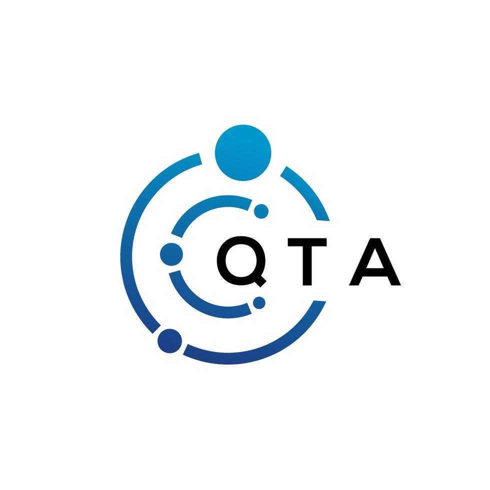 QTA-Brief-Technologie-Logo-Design auf weißem Hintergrund. qta kreative Initialen schreiben es Logo-Konzept. qta Briefgestaltung. vektor