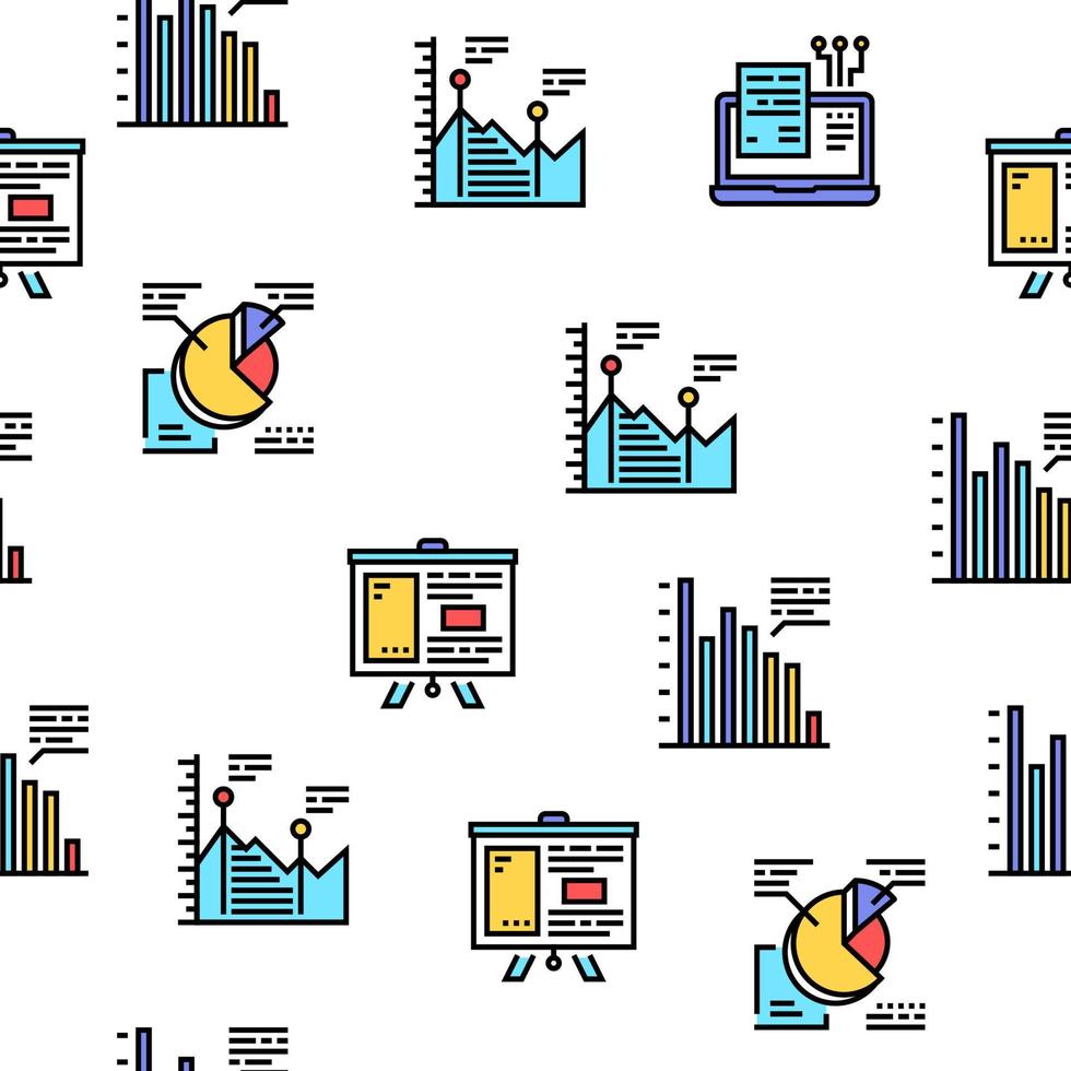 Analysieren Sie das nahtlose Muster des Infografik-Vektors vektor