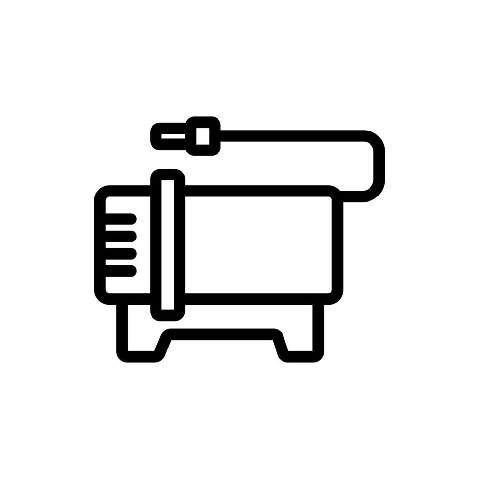 Zylindrischer Luftkompressor mit Pumpensymbol-Vektorumrissillustration vektor