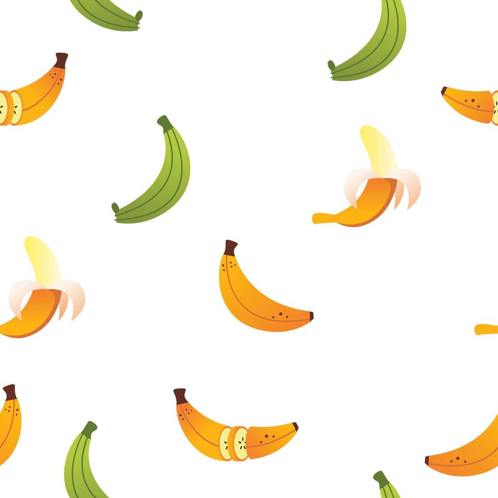 Bananen-Frucht-Icon-Vektor nahtloses Muster vektor