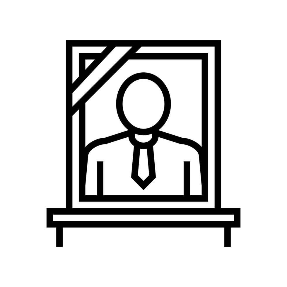 porträtt döda mänskliga linje ikon vektor isolerade illustration