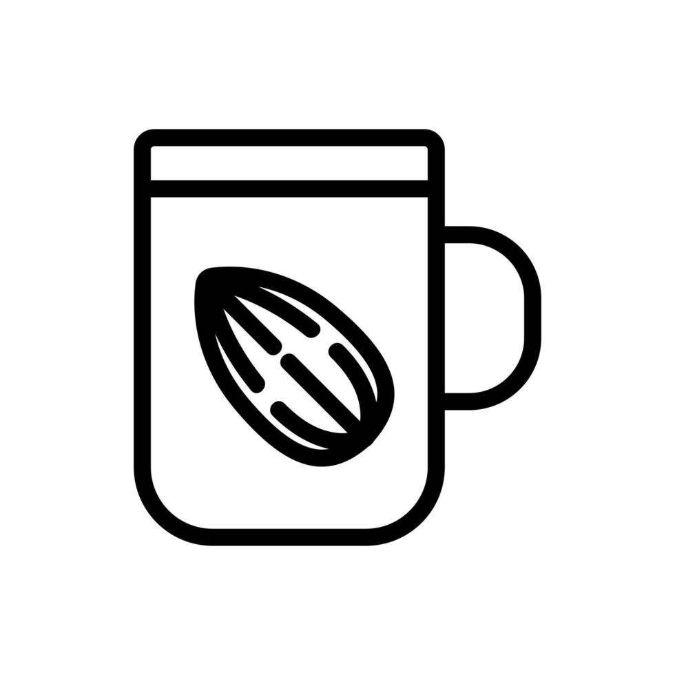 mandel dryck kopp ikon vektor kontur illustration