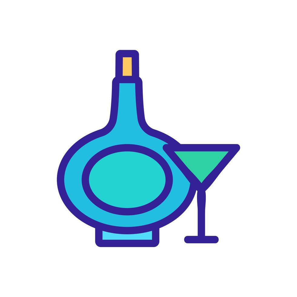 Cognac Flasche Glas Symbol Vektor Umriss Illustration