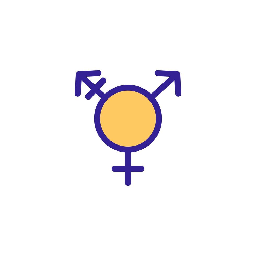 Symbolvektor für Transgender-Toiletten. isolierte kontursymbolillustration vektor