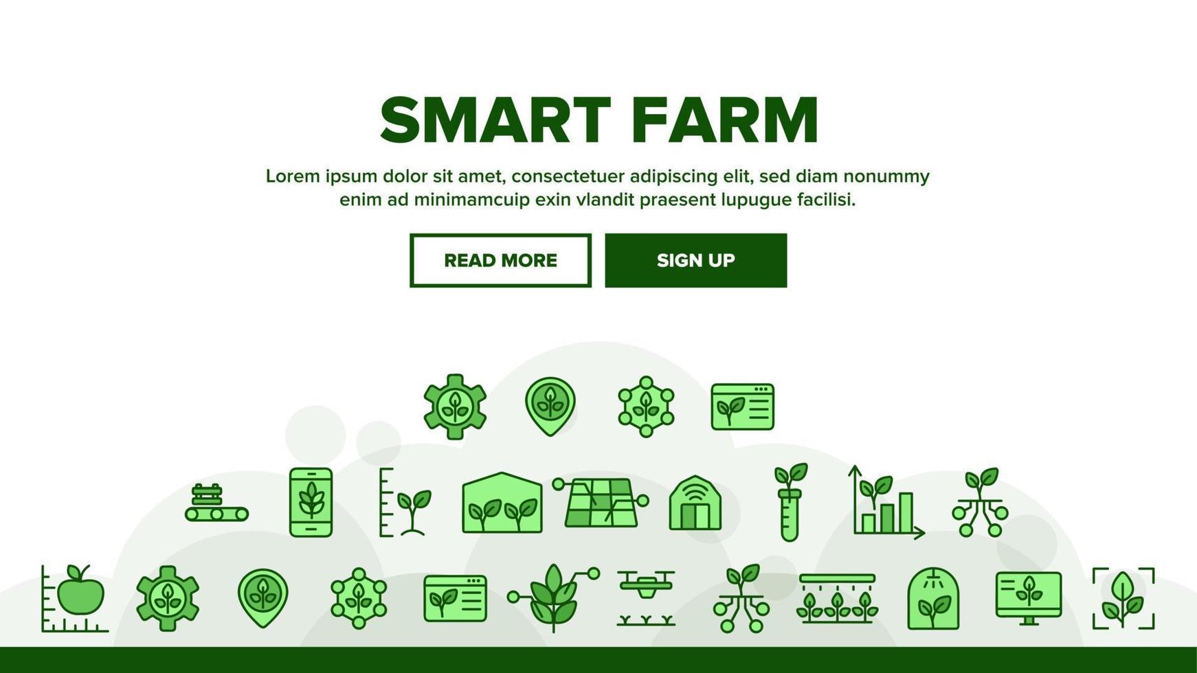 sammlung smart farm elemente symbole set vektor