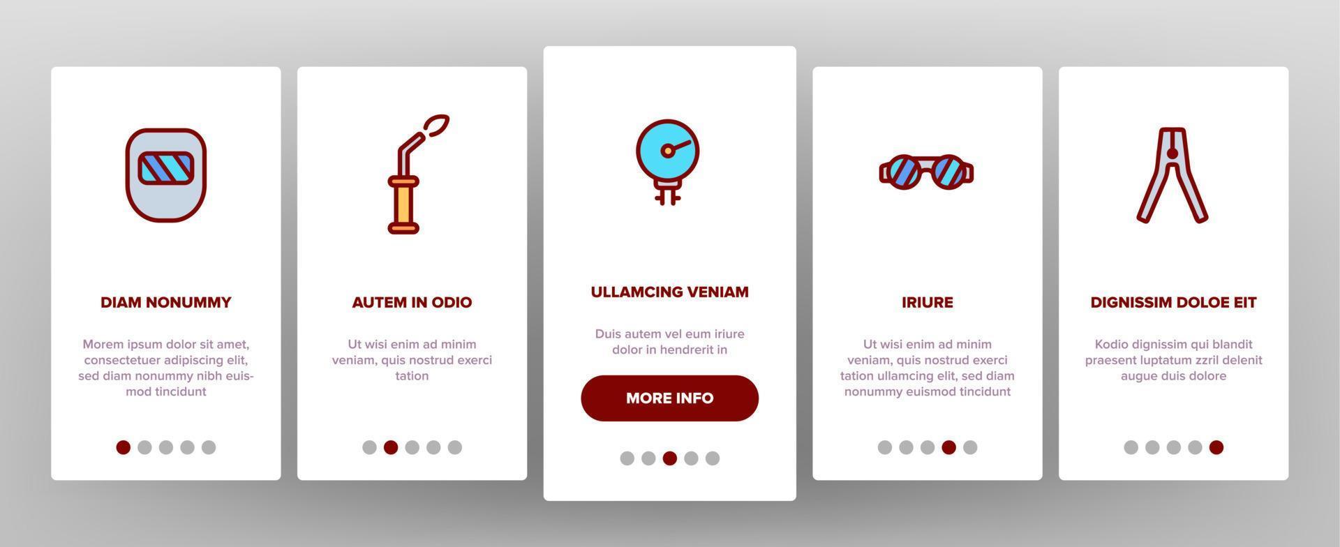svetsutrustning linjära ikoner vektor onboarding