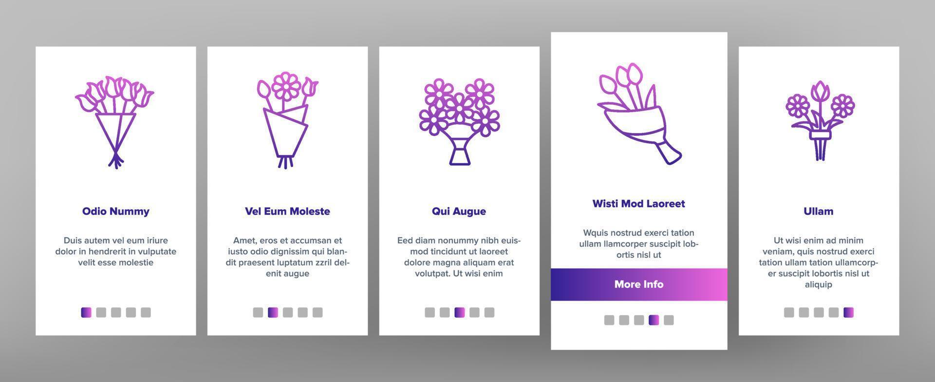 Blumensträuße, Blumensträuße, Vektor-Onboarding vektor