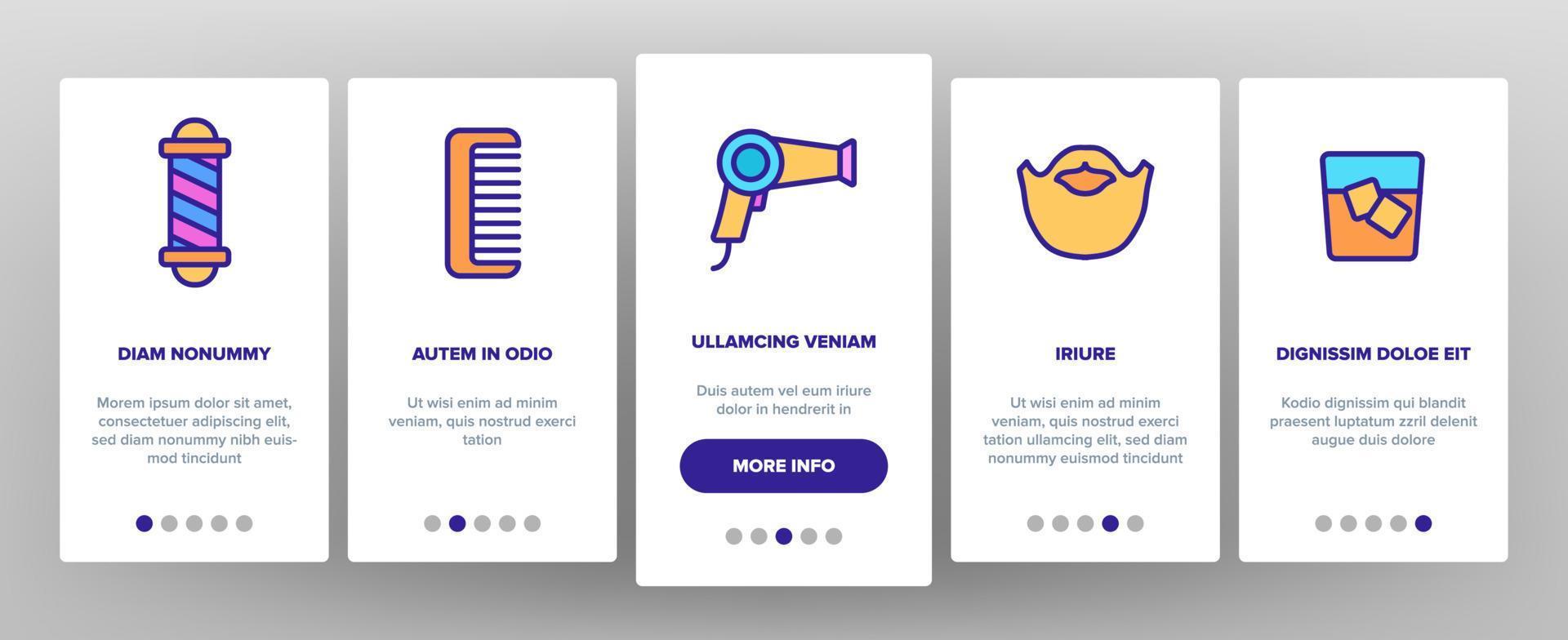 barbershop tillbehör vektor onboarding