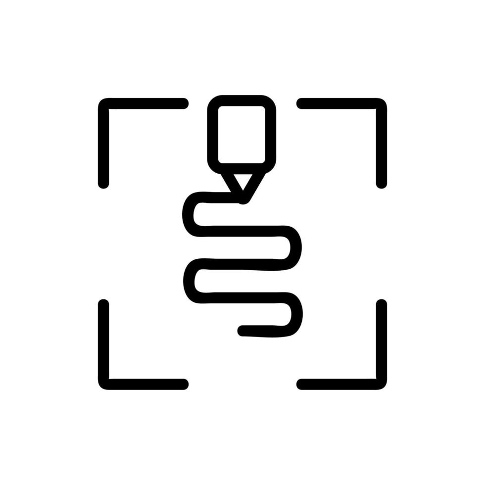 3D-skrivare ikon vektor. isolerade kontur symbol illustration vektor