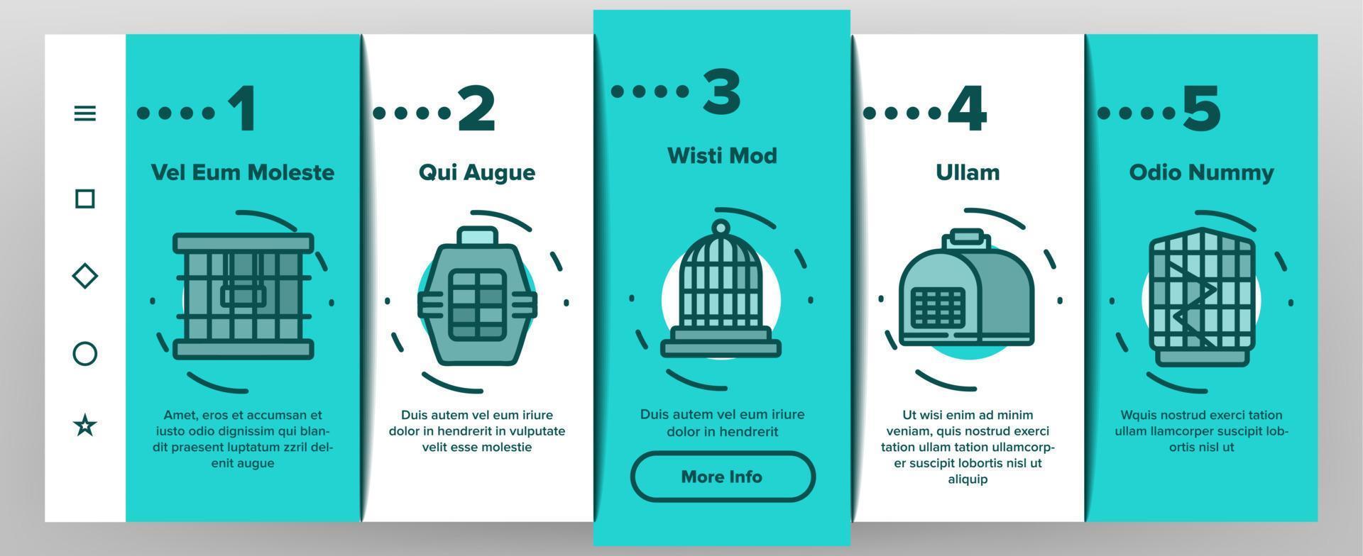 käfig haustier onboarding symbole set vektor