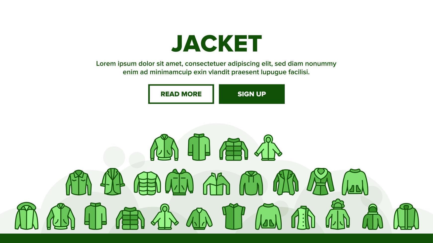 jacke mode kleidung sammlung icons set vektor