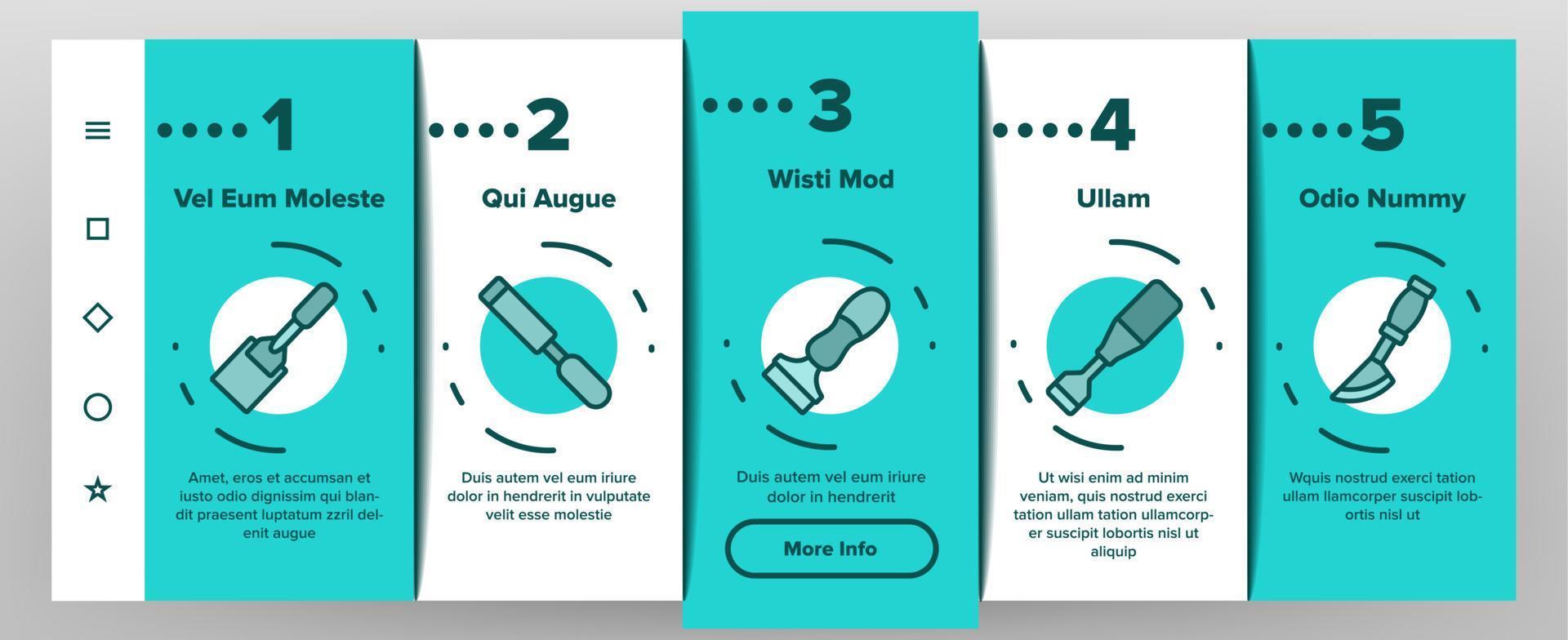 mejsel snickeri verktyg onboarding ikoner som vektor