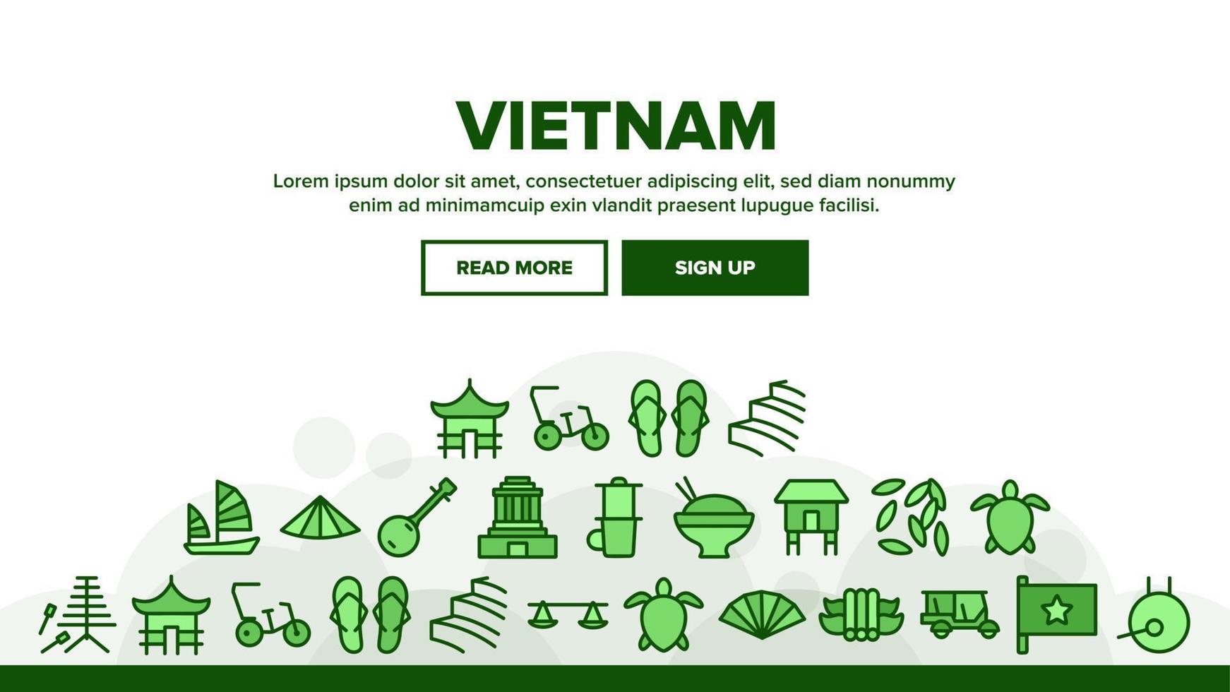 vietnam landningshuvud vektor