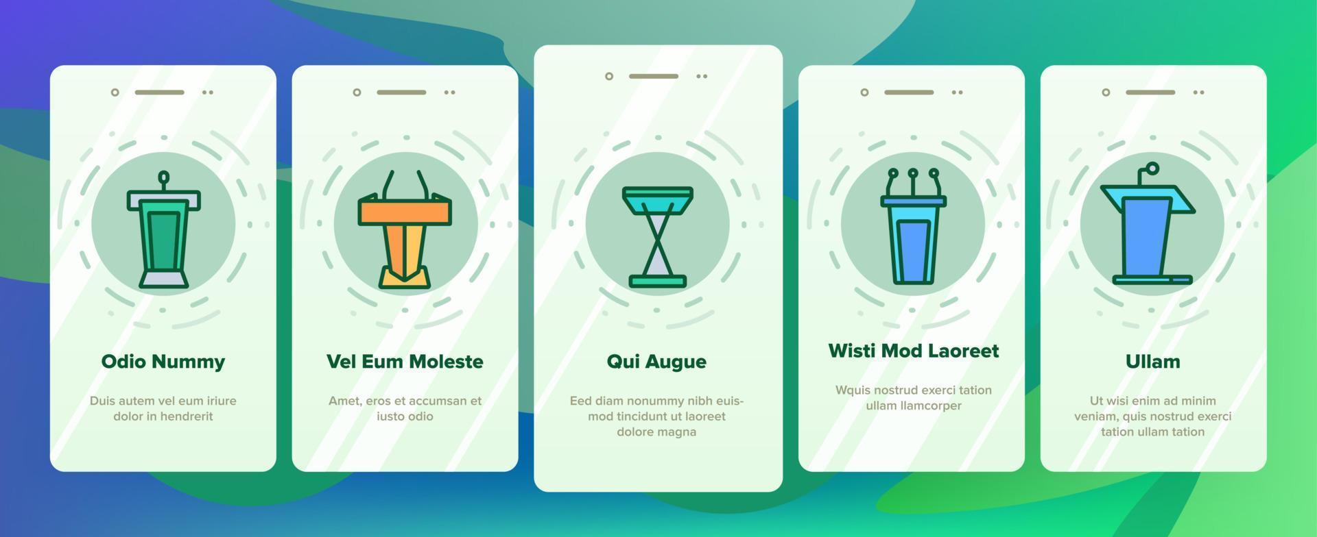 podium högtalare verktyg onboarding ikoner som vektor
