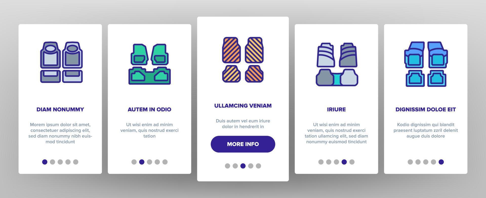 Automatten Boden Teppich Onboarding Icons Set Vektor