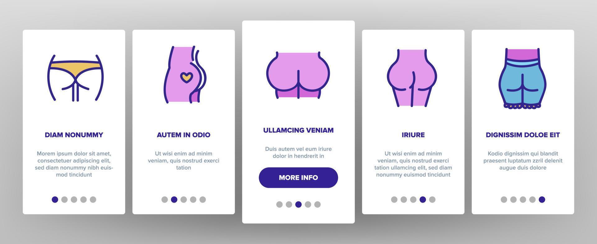rumpa mänsklig kroppsdel onboarding ikoner som vektor