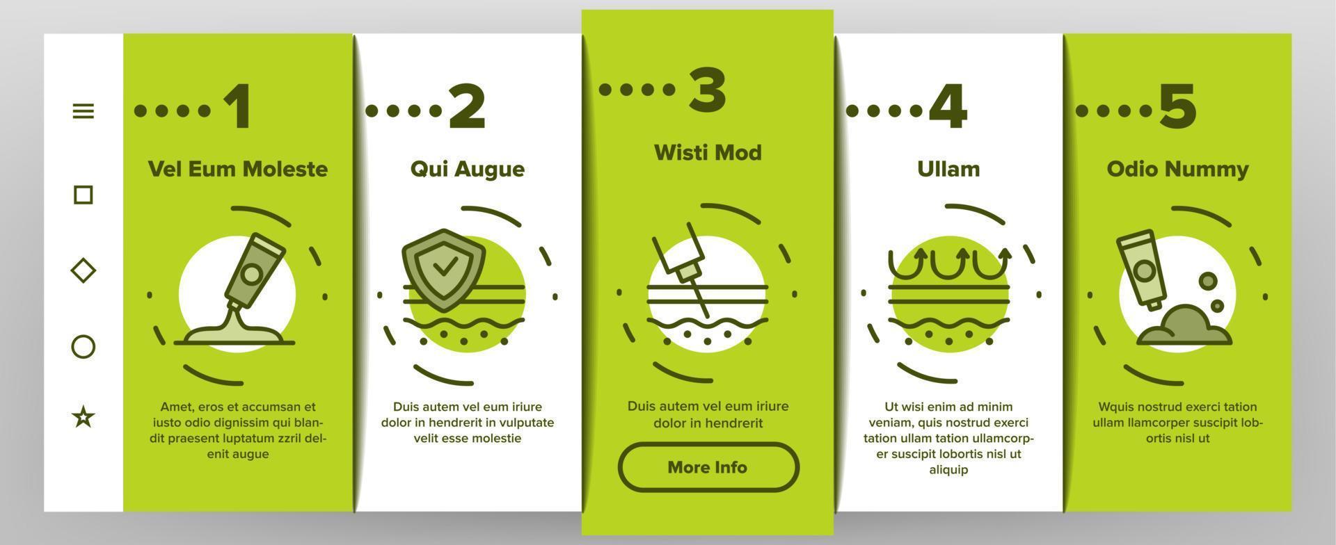 hudvård onboarding ikoner som vektor
