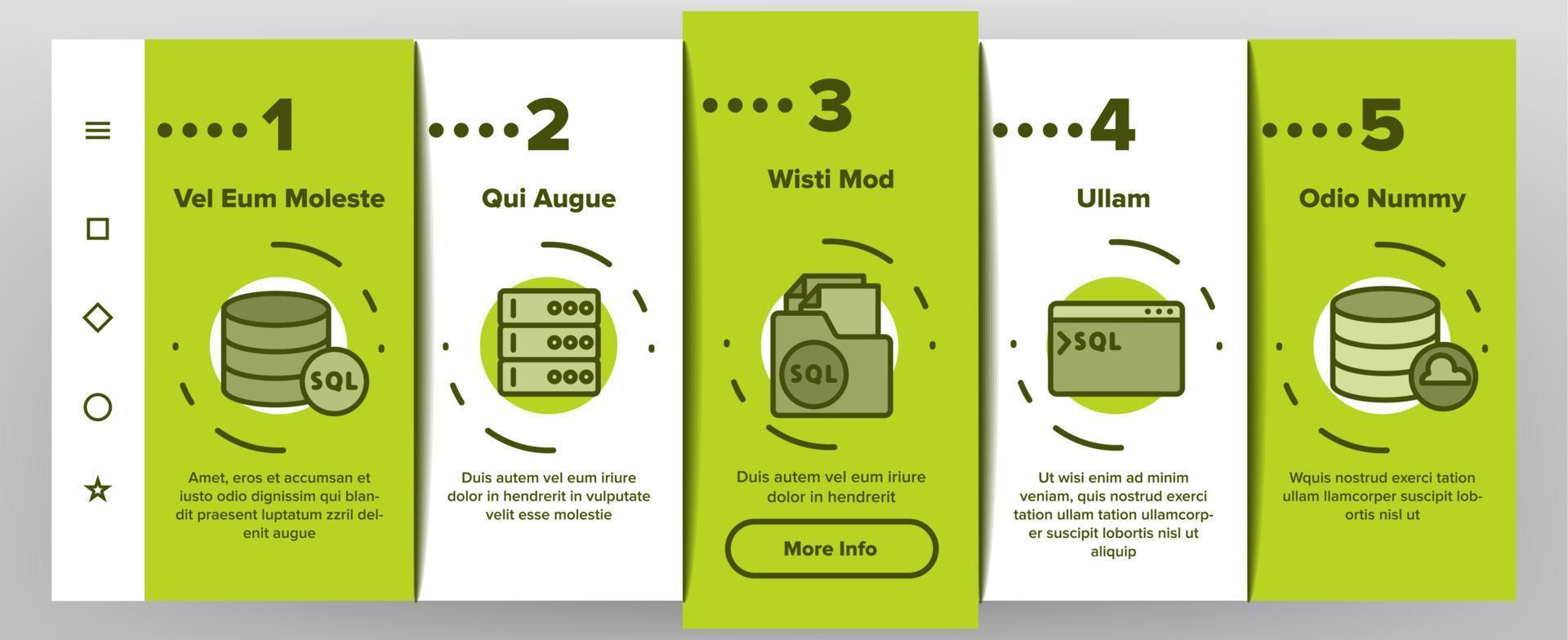 sql-datenbank-onboarding-symbole setzen vektor