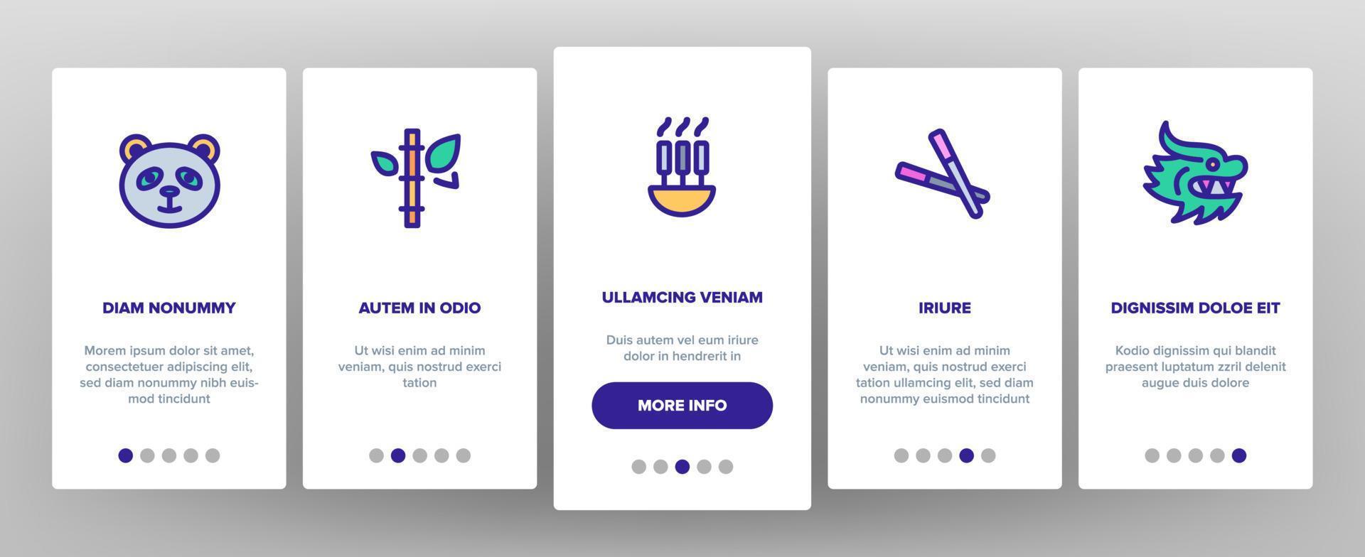 Kina onboarding ikoner som vektor