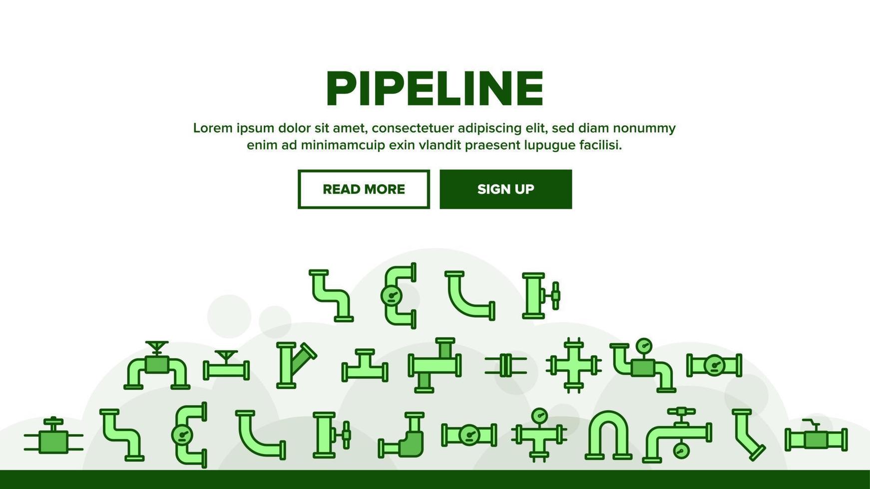 pipeline landning header vektor