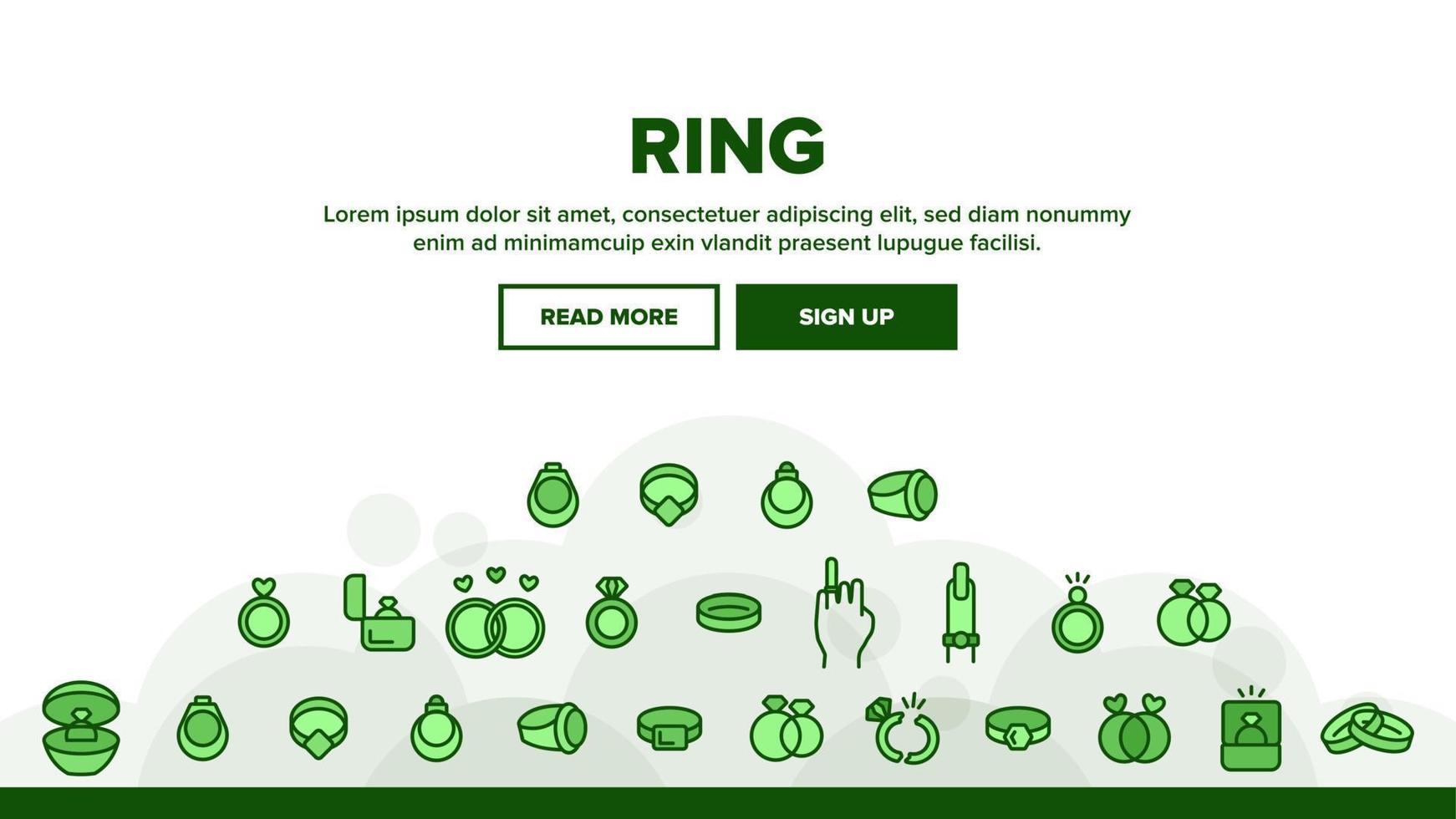 Ring-Schmuck-Landing-Header-Vektor vektor