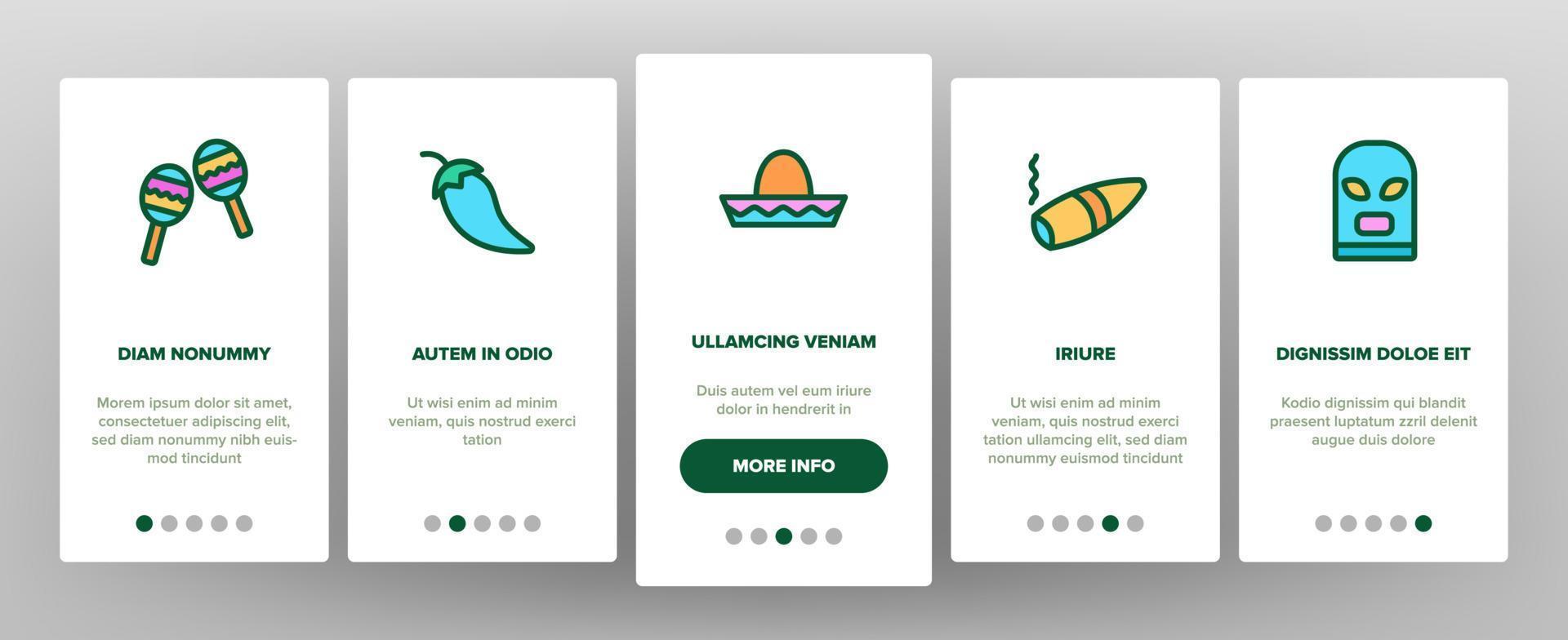 mexikanska onboarding ikoner som vektor