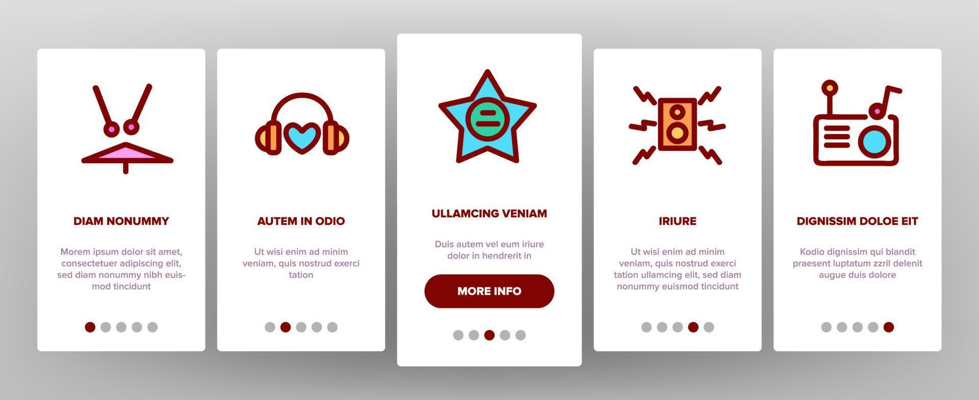 rock and roll onboarding ikoner som vektor