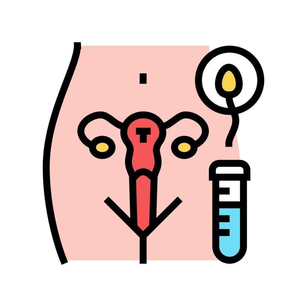konstgjord insemination färg ikon vektor illustration tecken