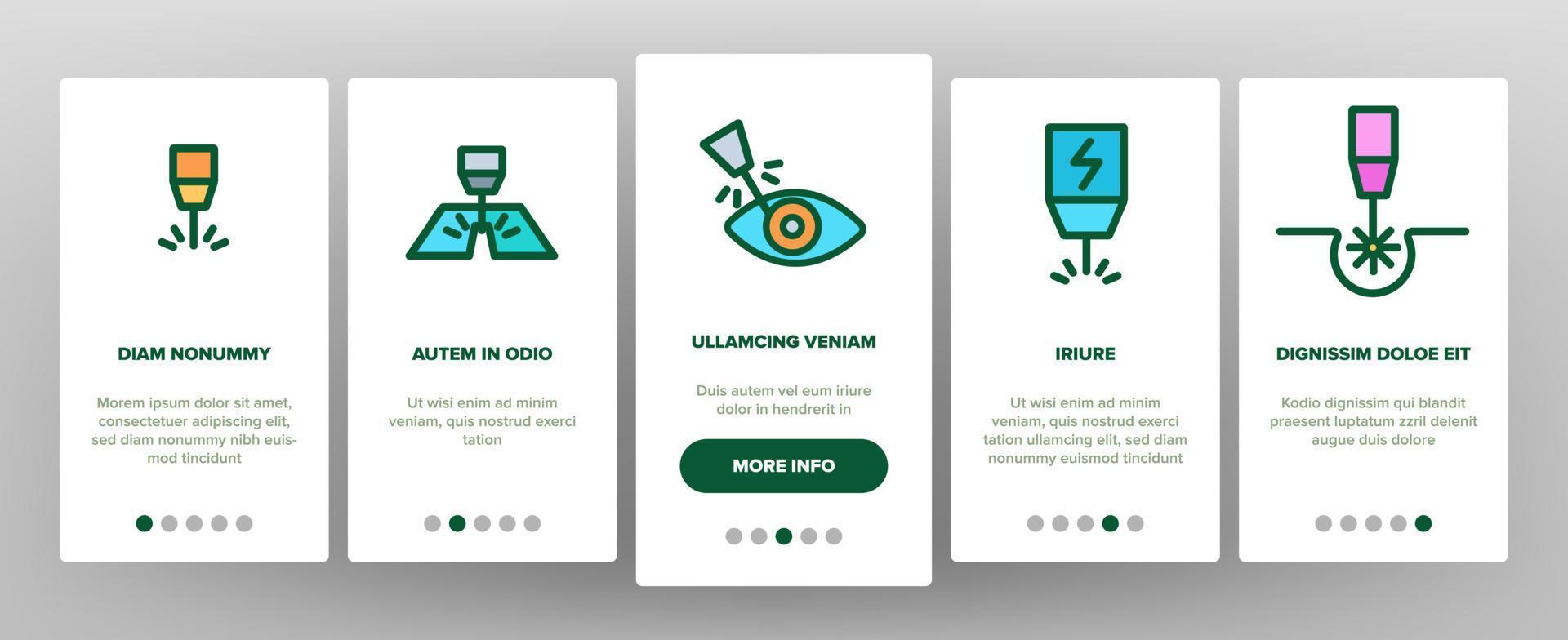 laserstråle onboarding ikoner som vektor