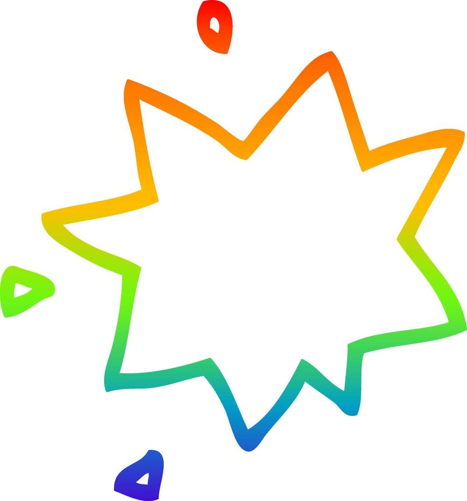 regnbågsgradient linjeteckning tecknad explosion symbol vektor