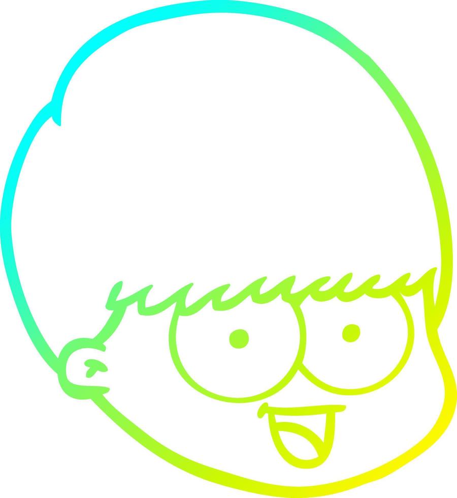 Kalte Gradientenlinie Zeichnung Cartoon männliches Gesicht vektor
