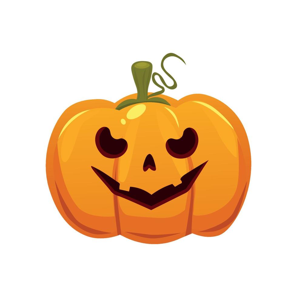orange pumpa med leende för din halloween design - vektor