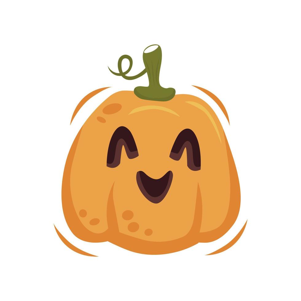Oranger abstrakter Kürbis mit Lächeln für Ihr Halloween-Design - Vektor