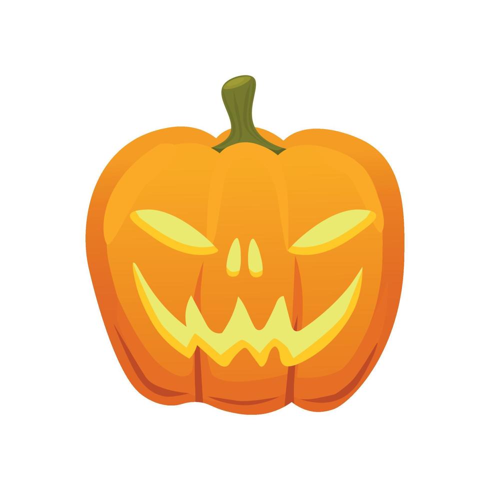 orange pumpa med leende för din halloween design - vektor