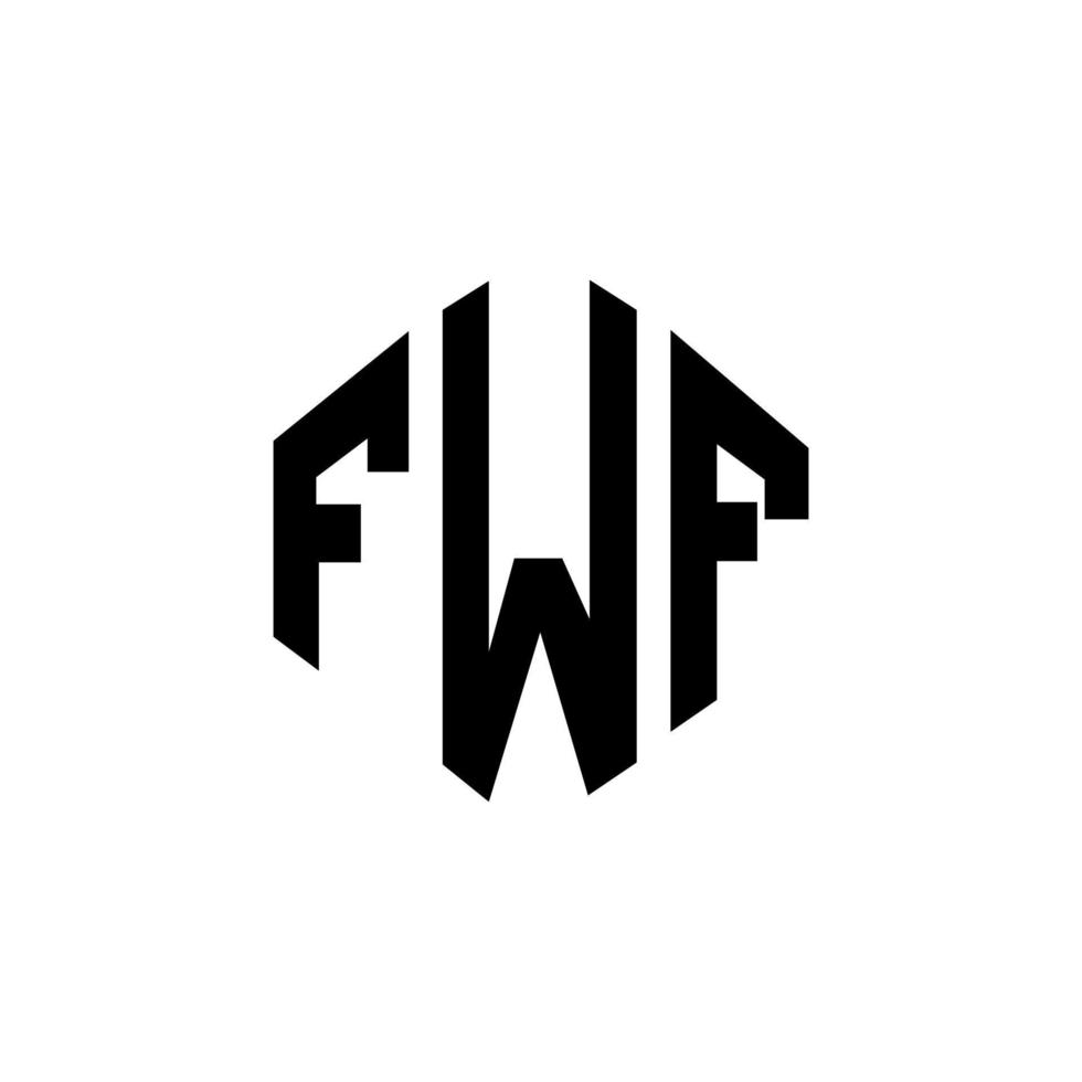 fwf-Buchstaben-Logo-Design mit Polygonform. fwf Polygon- und Würfelform-Logo-Design. fwf Sechseck-Vektor-Logo-Vorlage in weißen und schwarzen Farben. fwf-monogramm, geschäfts- und immobilienlogo. vektor