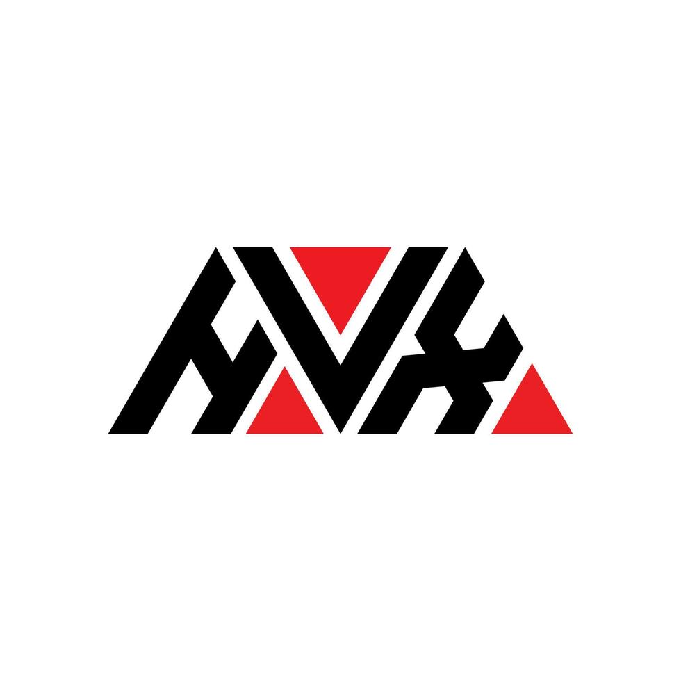hvx-Dreieck-Buchstaben-Logo-Design mit Dreiecksform. hvx-Dreieck-Logo-Design-Monogramm. hvx-Dreieck-Vektor-Logo-Vorlage mit roter Farbe. hvx dreieckiges Logo einfaches, elegantes und luxuriöses Logo. hvx vektor