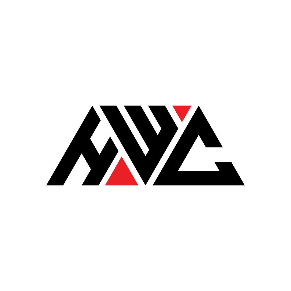 hwc-Dreieck-Buchstaben-Logo-Design mit Dreiecksform. hwc-Dreieck-Logo-Design-Monogramm. hwc-Dreieck-Vektor-Logo-Vorlage mit roter Farbe. hwc dreieckiges Logo einfaches, elegantes und luxuriöses Logo. hwc vektor