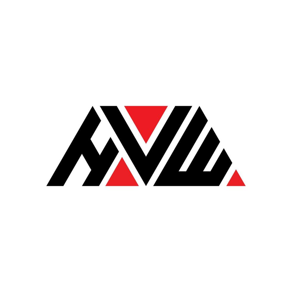 hvw-Dreieck-Buchstaben-Logo-Design mit Dreiecksform. HVW-Dreieck-Logo-Design-Monogramm. hvw-Dreieck-Vektor-Logo-Vorlage mit roter Farbe. hvw dreieckiges Logo einfaches, elegantes und luxuriöses Logo. hvw vektor