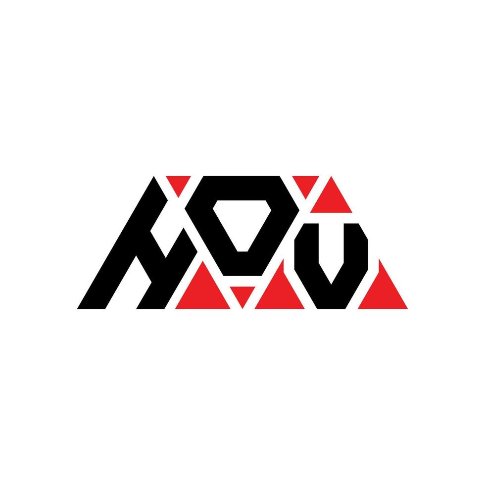 Hov-Dreieck-Buchstaben-Logo-Design mit Dreiecksform. Hov-Dreieck-Logo-Design-Monogramm. Hov-Dreieck-Vektor-Logo-Vorlage mit roter Farbe. hov dreieckiges Logo einfaches, elegantes und luxuriöses Logo. wie vektor