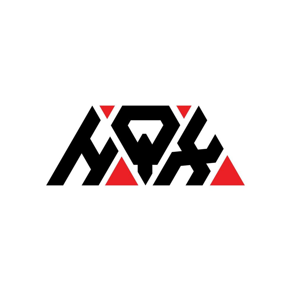 hqx triangel bokstavslogotypdesign med triangelform. hqx triangel logotyp design monogram. hqx triangel vektor logotyp mall med röd färg. hqx triangulär logotyp enkel, elegant och lyxig logotyp. hqx